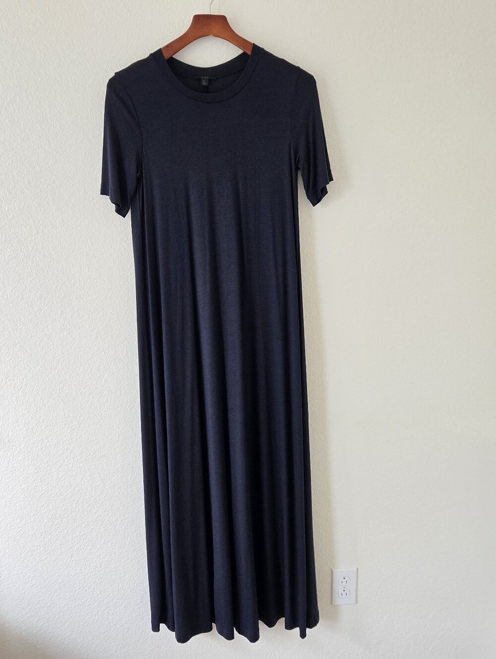 COS Voluminous Maxi T-shirt Dress Navy Relaxed Fit Pullover Size Small Lyocell - Picture 9 of 16